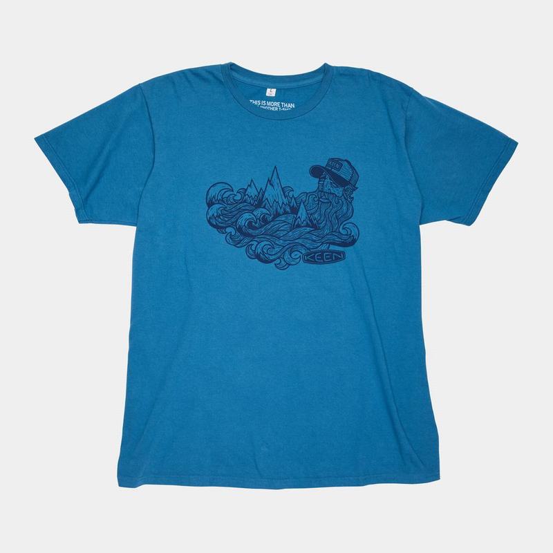 Keen Wave Beard' - Erkek T-Shirt - Mavi - Turkey (076482PJL)